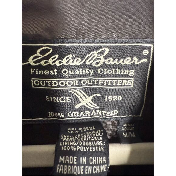Vintage Eddie Bauer Men’s Stine Leather Bomber Jacket Brown Size M See Notes - Picture 5 of 16